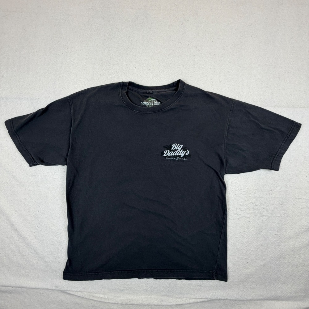 Newport Blue Big Daddy's Custom Garage Hot Rod Graphic T-Shirt Black Mens M